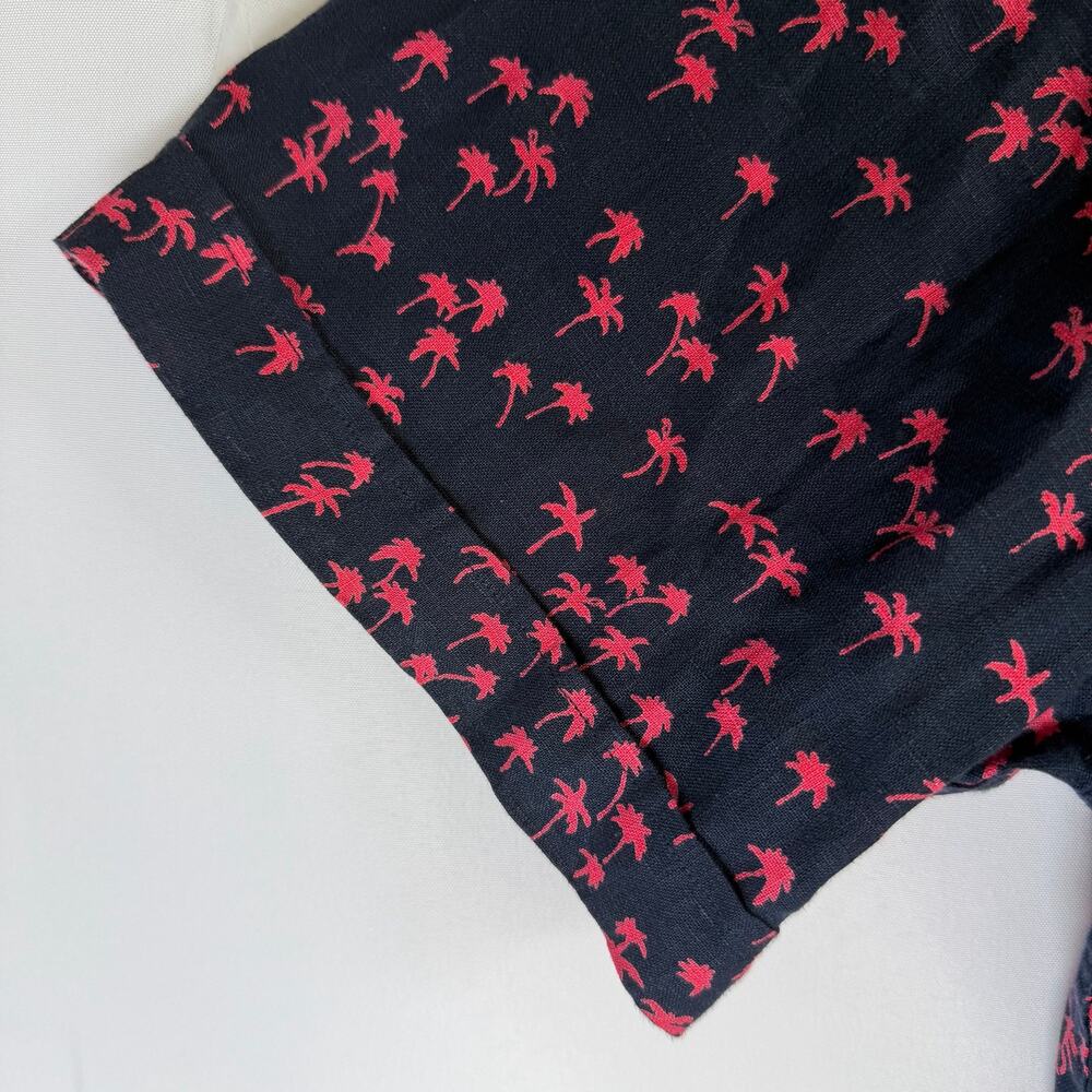 Rodd & Gunn Men's 100% linen Navy Pink Tropical short sleeve shirt sz 3xl Italy - Picture 3 of 6